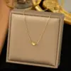 Wholesale 18K Gold Plated 304 Stainless Steel Vacuum Electroplating (In Furnace) Heart-Shaped Elegant O-Chain Box Chain/Square Pearl Chain Necklace Suitable For Women To Wear On Valentine's Day Or Dates