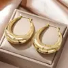 Wholesale Three-dimensional Geometric Earrings For Women In Copper With KC Golden Water Plating And 0.03µm Thickness