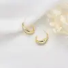 Wholesale C Shape Stud Earrings For Women Featuring 925 Sterling Silver Posts With 14K Real Gold Plated Copper And Zircon Inlay