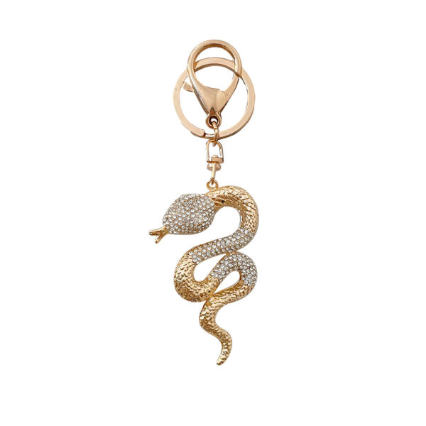 oly-9af94e37666e4ab2be66bde253368bd2 Wholesale Zodiac Diamond Snake Pendant Car Keychain Year of the Snake Gift Women's Bag Pendant Accessories Key Chain