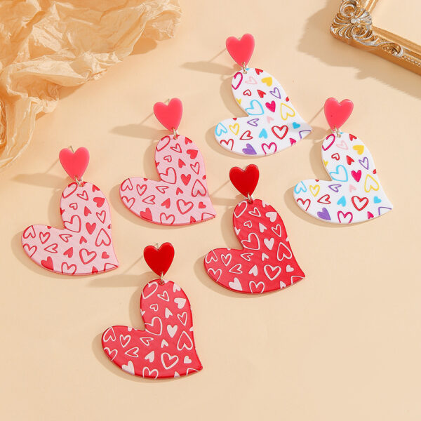 oly-9afdb29a328e55c9dfa77432b96ecb7a Wholesale Valentine's Day earrings women's heart-shaped irregular heart-shaped red pink earrings selling earrings