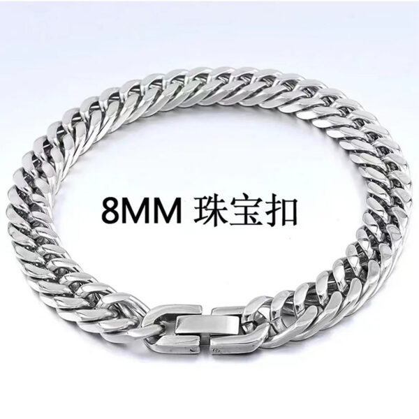 Wholesale Titanium Steel Four-sided Milled Double-woven Bracelet Hip-hop Trendy All-match Men's and Women's Simple Cuban Bracelet Jewelry Buckle Bracelet