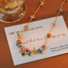 Wholesale Copper-set zircon-patterned colored diamond flower and butterfly necklace/bracelet
