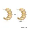 Wholesale 1 Pair Simple Style Commute C Shape Inlay Copper Zircon 18K Gold Plated Ear Studs