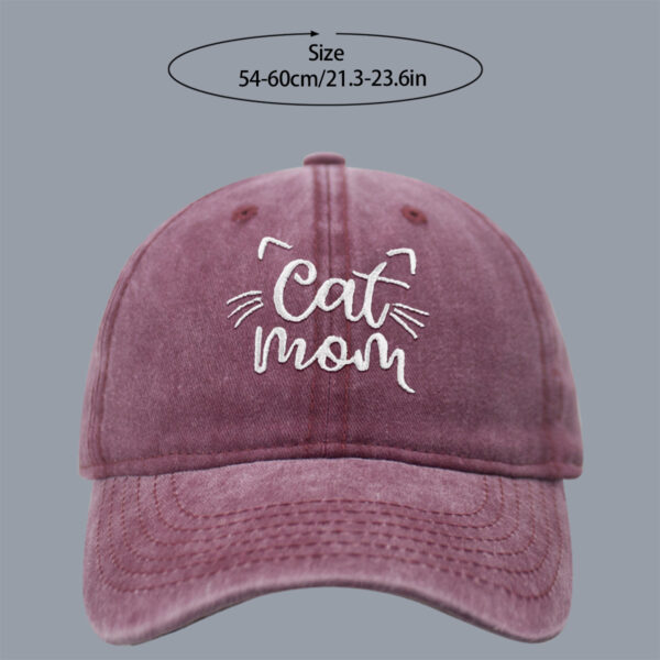 Wholesale Men's and Women's Letter CAT MOM Embroidered Washed Baseball Cap Outdoor Sports Washed Cotton Sunshade Cap Tide