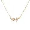 Wholesale Jewelry Elegant Luxurious Shiny Rose Flower Tulips Copper Zircon 18K Gold Plated Plating Inlay Cable Chain Jewelry Set