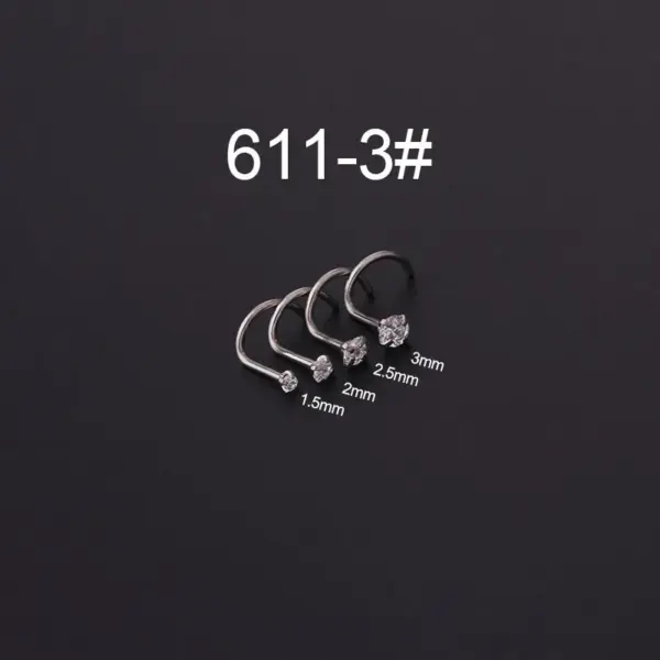 Wholesale 316L Stainless Steel Zircon Ear Cartilage Rings & Studs Geometric Waterproof Non Tarnish Surgical Steel