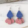 Wholesale Retro White Wood Water Droplets Drop Earrings For Women With 304 Stainless Steel Ear Pins Featuring Print Design