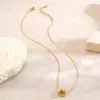 Wholesale Three-dimensional Flowers Jewelry Set In 304 Stainless Steel With 18K Gold Plated PVD Coating And Twisted Rope Chain