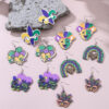 Wholesale Irish Carnival Wooden Earrings St. Patrick’s Clown Hat Earrings Holiday Jewelry