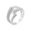 Wholesale Geometric Open Rings For Women With Zircon Inlay, Copper Base Featuring 18K Real Gold Water Plating