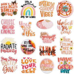 Wholesale Xiao Tian Inspirational Quotations Embroidery Cloth Sticker Bag Decoration Patch Positive Energy Zhang Zi Embroidery Sticker Cartoon Smiley