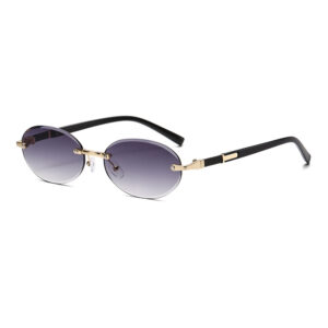 Wholesale 1584 New European and American Trendy Cut Edge Distinctive Oval Frame Sunglasses 2024 New Arrival Frameless Hot Girls Hip Hop Sunglasses