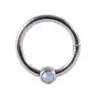 Wholesale 1 Piece Ear Cartilage Rings & Studs Fashion Solid Color 304 Stainless Steel G23 Titanium Synthetic Opal Rhinestones Zircon