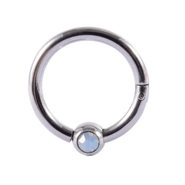 Wholesale 1 Piece Ear Cartilage Rings & Studs Fashion Solid Color 304 Stainless Steel G23 Titanium Synthetic Opal Rhinestones Zircon