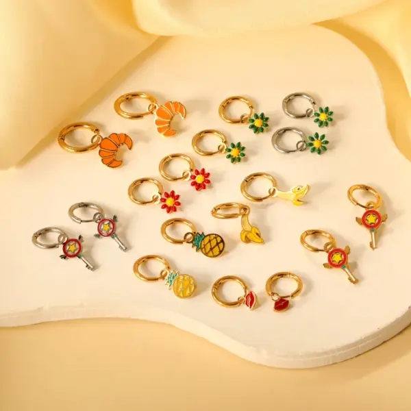 Wholesale 1 Pair Simple Style Classic Style Daisy Plating 304 Stainless Steel Drop Earrings