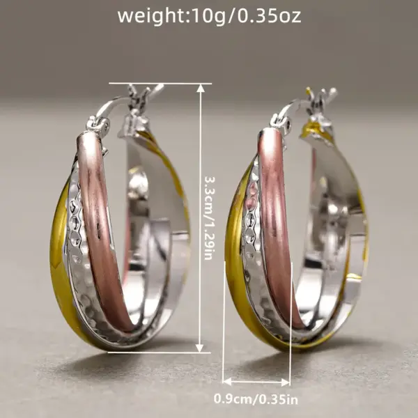 Wholesale Three-dimensional Geometric Earrings For Women In Copper With KC Golden Plated Water Plating And 0.03µm Thickness