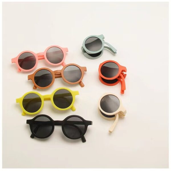 oly-9bb3af57ae3e148a4bb6cc937a3a134b Wholesale Children's Folding Sunglasses Boys and Girls Round Shade Frosted Casual Easiest for Match Sunglasses