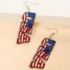 Wholesale American Flag Drop Earrings For Women In Acrylic, Perfect For Independence Day