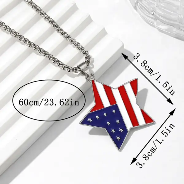 Wholesale American Flag Pendant With Pentagram Design, Perfect For Independence Day Celebrations