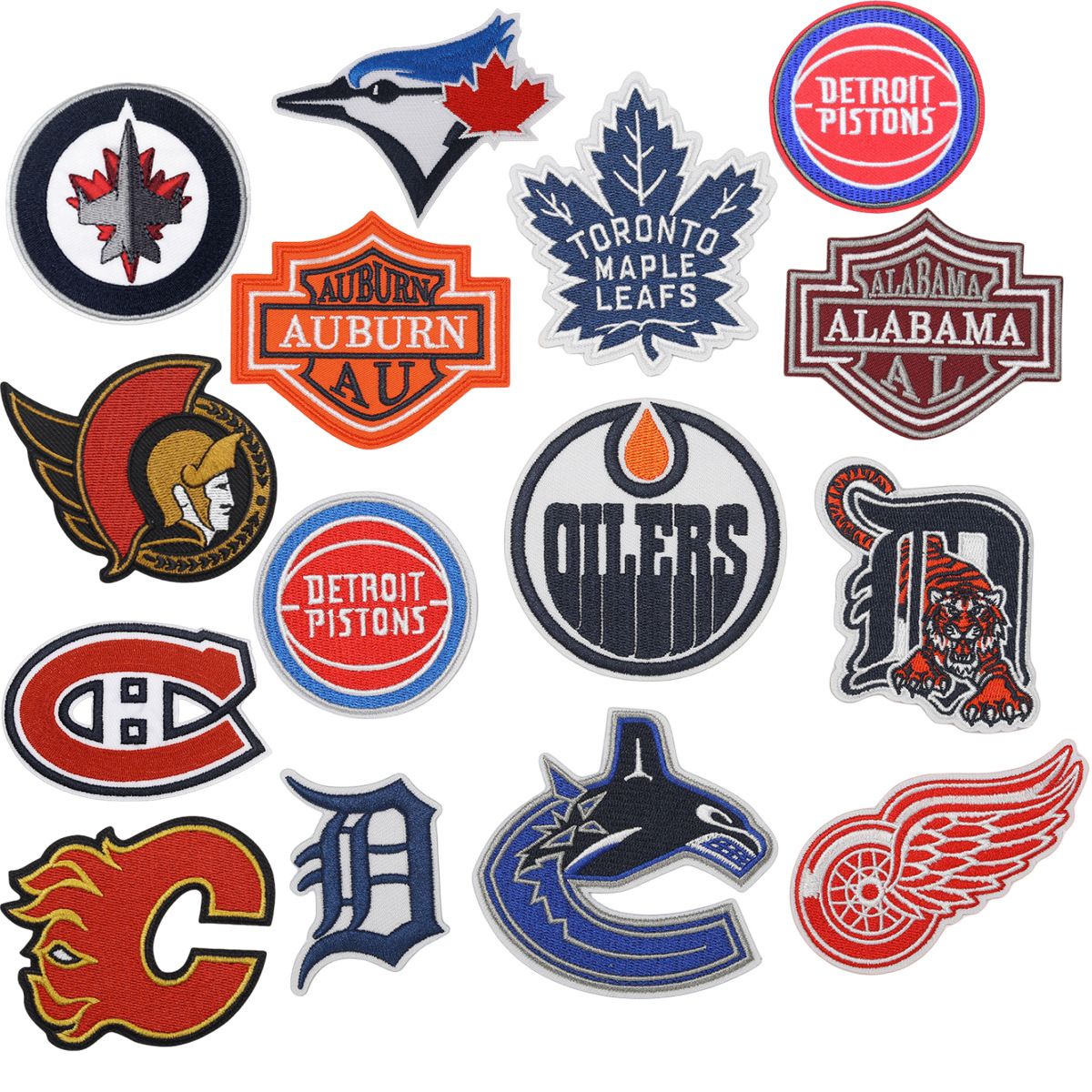 Wholesale Ya embroidered new basketball team logo computer embroidered stickers clothing bag decorative stickers shoes and hats patch maple leaf lette