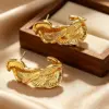 Wholesale Irregular Stud Earrings For Women, Waterproof Non Tarnish 304 Stainless Steel With 0.01µm PVD Coated 18K Real Gold Plating