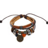 Wholesale Twelve Constellation Bracelet Red Agate Bracelet Punk Vintage Women and Men's Rivet Jewelry Korean Unique Multi-layer