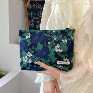 navy blue big green flower