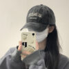 oly-9bd1f00e302d1c7203d89733fd724eb3 Wholesale Ig Vintage Grey Baseball Hat Women's Summer American Style Washed Big Head Trendy All-Match Face Showable Small Cap