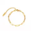 oly-9bde56da072c91afefdf1b9623b4f590 Wholesale 304 Stainless Steel Solid Color Ion Plating (IP) 18K Gold Plated Simple Style IG Style Waterproof Non Tarnish Cable Chain Gold Chain Bracelet