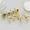 Wholesale Unisex U Shape Open Ring In Copper With 14K Real Gold Electroplated Finish Featuring May Birthstone Emerald