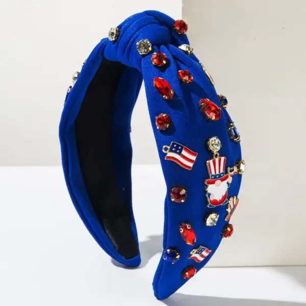 oly-9be9fd9baba5182a7f08a0bd8f1a46f2 Wholesale Casual Women's American Flag Alloy Cloth Alloy Crystal Hair Band