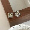Wholesale Gold Rabbit Starburst Double-Sided Earrings for Women, Light Luxury Niche High-End Fashion Personality Versatile Trendy Earrings
