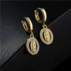 oly-9bff76a5f790fea481fdd22e1619d368 Wholesale Fashion Classic Virgin Mary Shape Copper Micro-inlaid Earrings