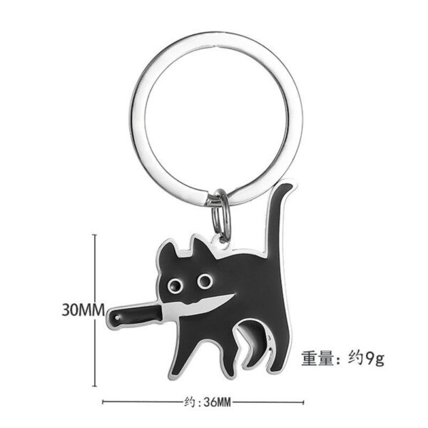 oly-9c0107f53903d388ab8b98557a501ebb Wholesale stainless steel creative knife cat tag keychain personality fashion cartoon titanium steel drop oil necklace pendant