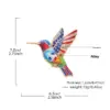 Wholesale Hummingbird Pin In Red Zinc Alloy Featuring Diamond Craftsmanship, Perfect For Independence Day