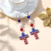 Wholesale Handmade Ethnic Style Acrylic Cross Earrings With 304 Stainless Steel Ear Pins For Women