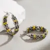Wholesale Three-dimensional Geometric Earrings For Women In Copper With KC Golden Water Plating And 0.03µm Thickness
