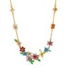 Wholesale Copper-set zircon-patterned colored diamond flower and butterfly necklace/bracelet