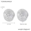 Wholesale PVD Coated Real Gold Plated 18K Gold Round Oval Flower 304 Stainless Steel Simple Style Classic Style Waterproof Non Tarnish Ear Studs