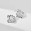 Wholesale Three-dimensional Geometric Stud Earrings For Women, Electroplated Copper With 0.01µm Golden Plated Coating