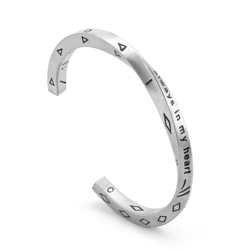 Wholesale Titanium Steel Viking War Shu Bracelet European and American Jewelry Men's Personality Letter All-match Bracelet Open Couple Jewelry LSCC2