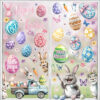 Wholesale  Easter Window Decorations Electrostatic Window Flowers Stickers Shopping Mall Window Glass PVC Wall Stickers