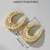 Wholesale Three-dimensional Geometric Earrings For Women In Copper With KC Golden Water Plating And 0.03µm Thick Coating