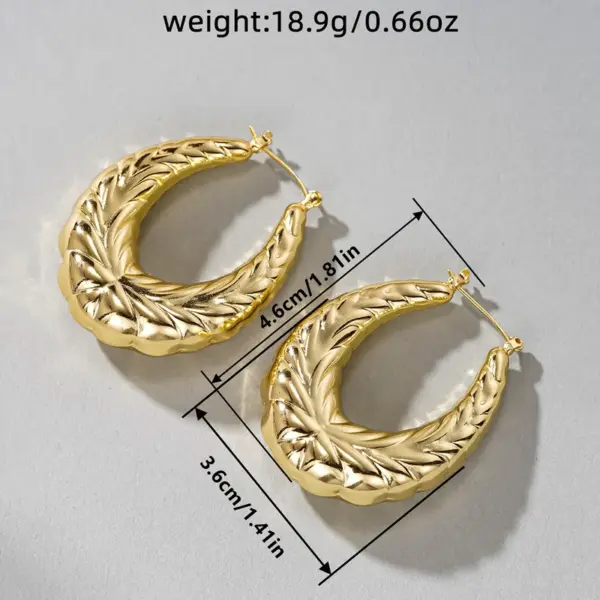 Wholesale Three-dimensional Geometric Earrings For Women In Copper With KC Golden Water Plating And 0.03µm Thick Coating
