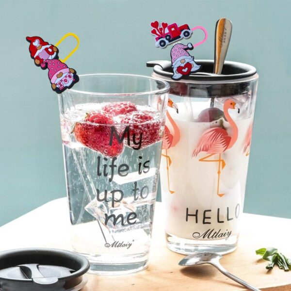 Wholesale Valentine's Day 4 Creative Cartoon Double-headed Straw Cap Shein Pvc Straw Dust Cap Universal Straw Dust Plug
