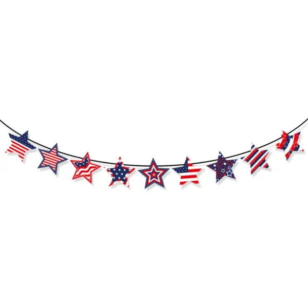 oly-9c4d15263217bd725fafab1af9920ba3 Wholesale Independence Day National Celebration Decoration Customizable Five-Pointed Star American Flag Bunting Holiday Decorations