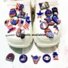 Wholesale PVC Shoe Buckle For Slippers Featuring United States Pattern, Perfect For Independence Day Celebration