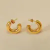 Wholesale Women's Simple Ring Round Earrings Titanium Steel 304 Stainless Steel Stud Earrings Direct Supply