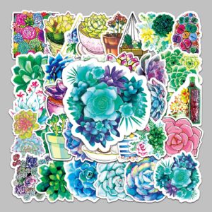 Wholesale 50 Fleshy Green Plant Cartoon Ins Wind Decorative Stickers Luggage Scooter Helmet Car Motorcycle Stickers